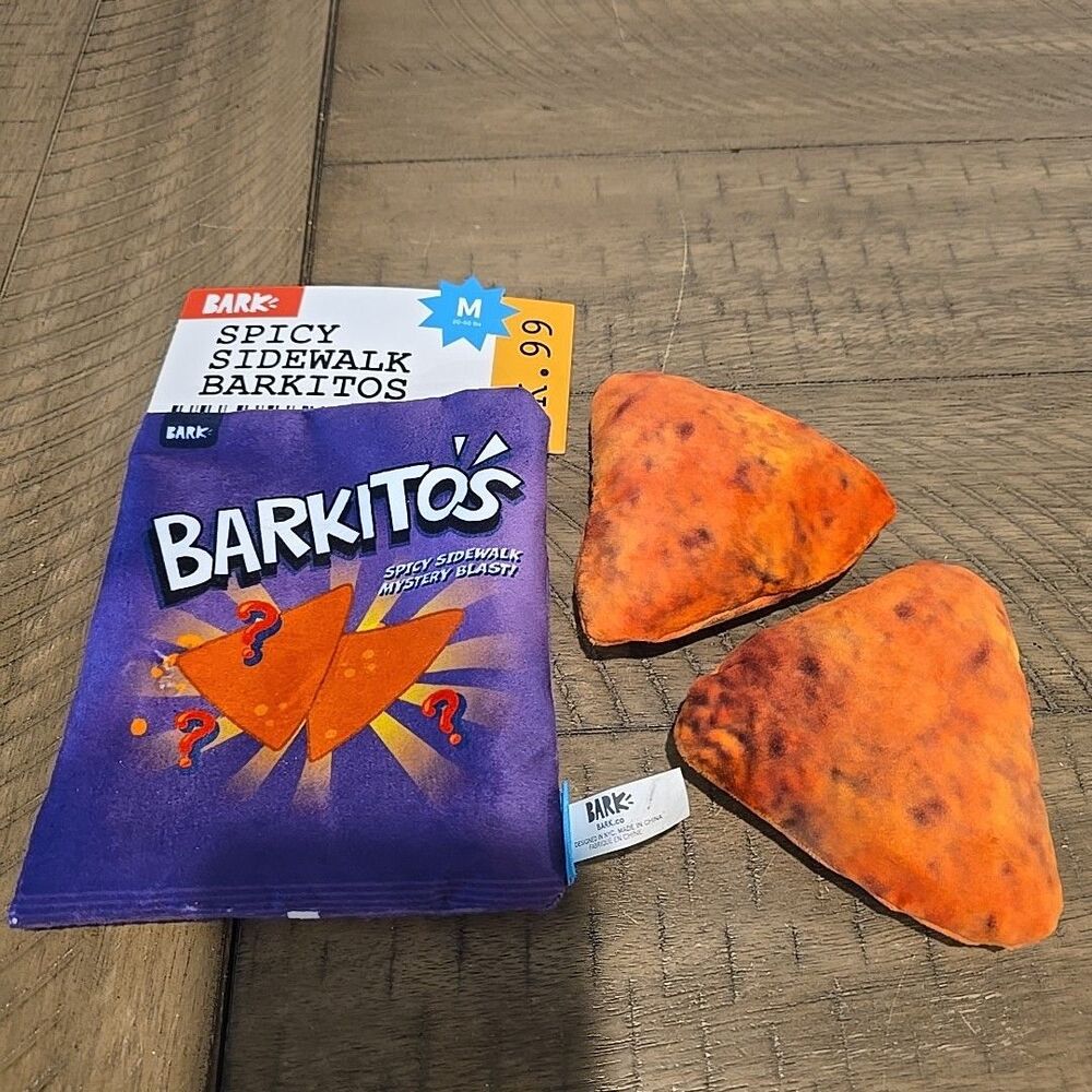 Bark Box Spicy Sidewalk Barkitos Doritos Plush Multi-Part Sz M Dog Toy